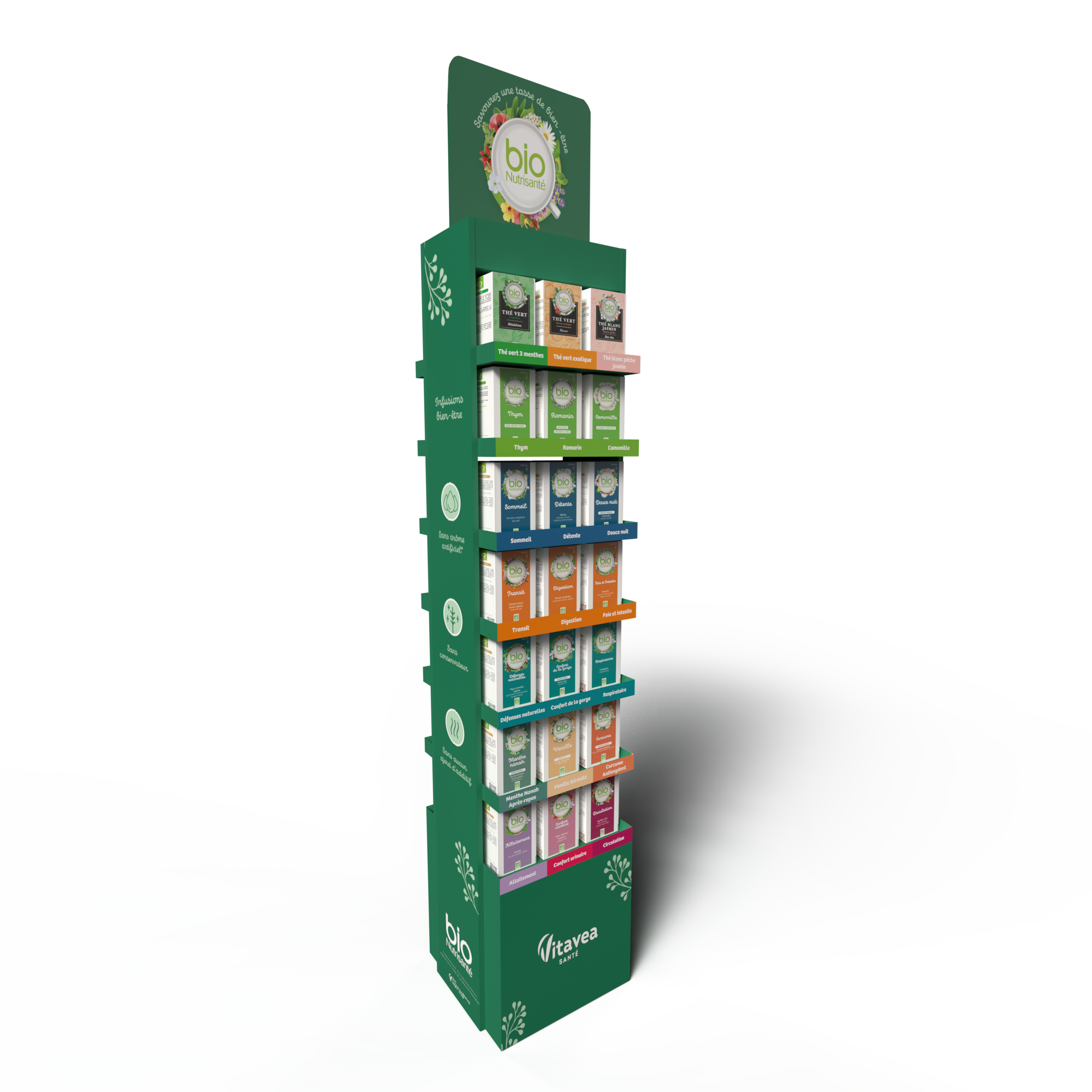 Présentoir de sol infusions petit-profil