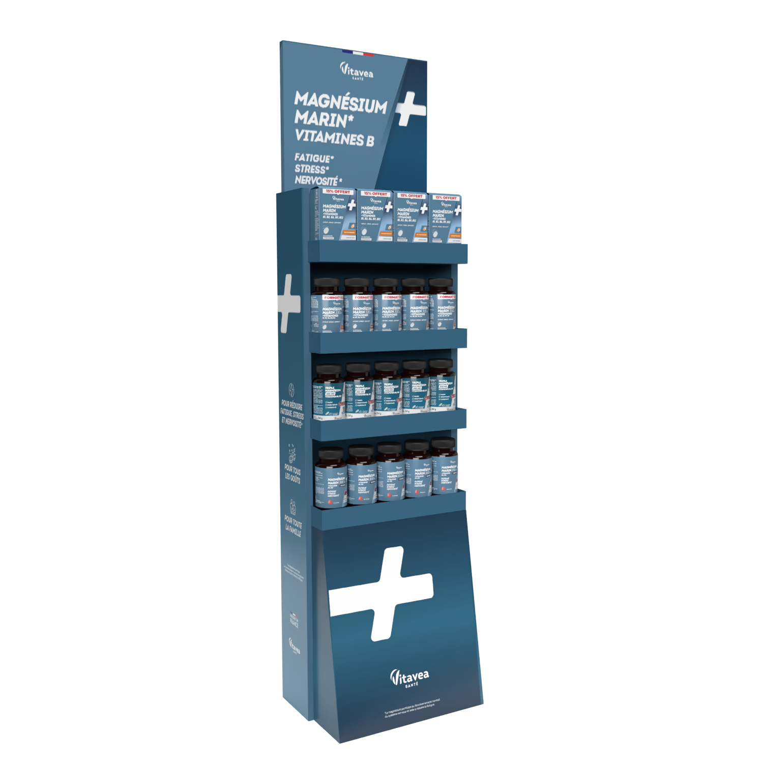 Presentoir sol magnesium-cote