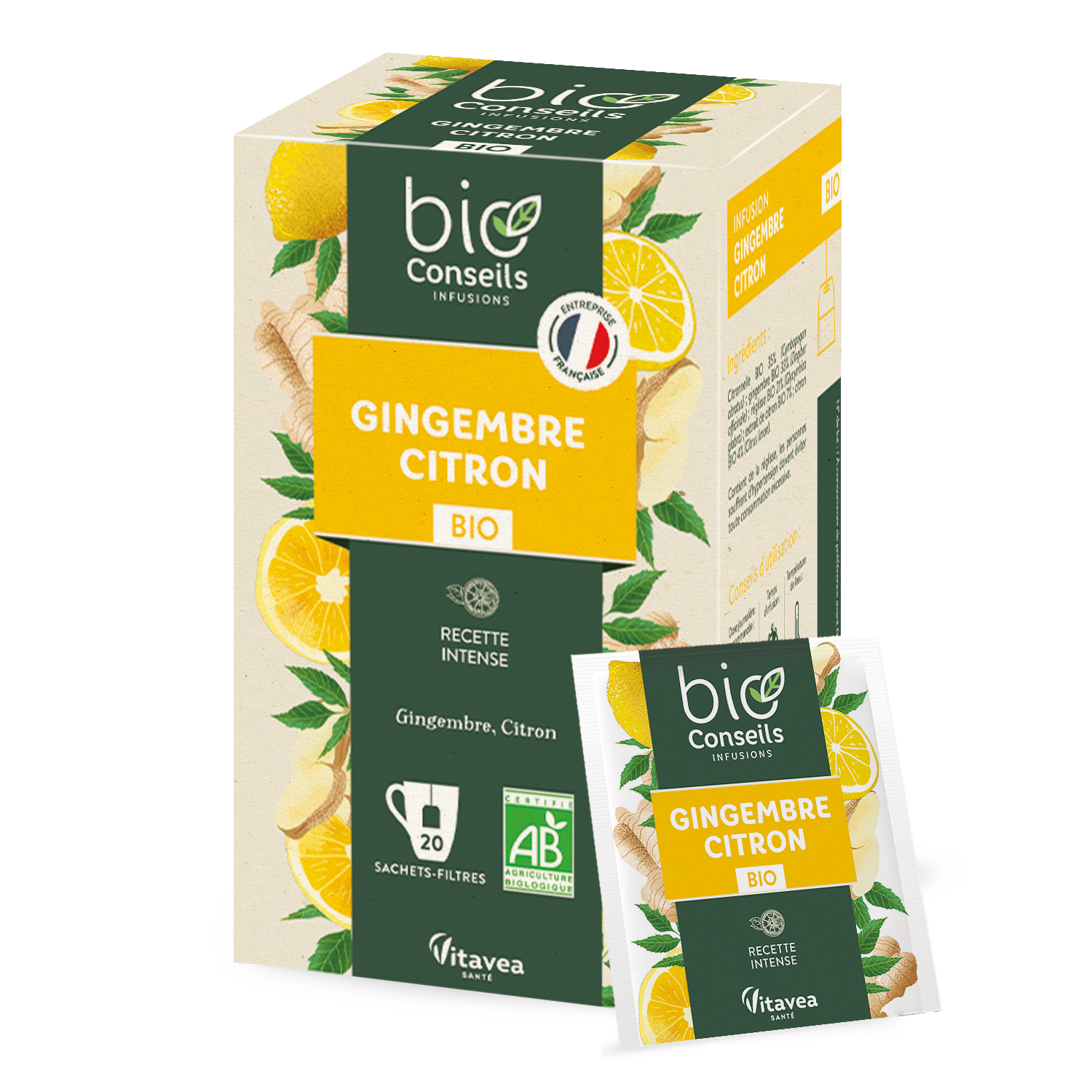 BioConseils infusion gingembre citron face sachet