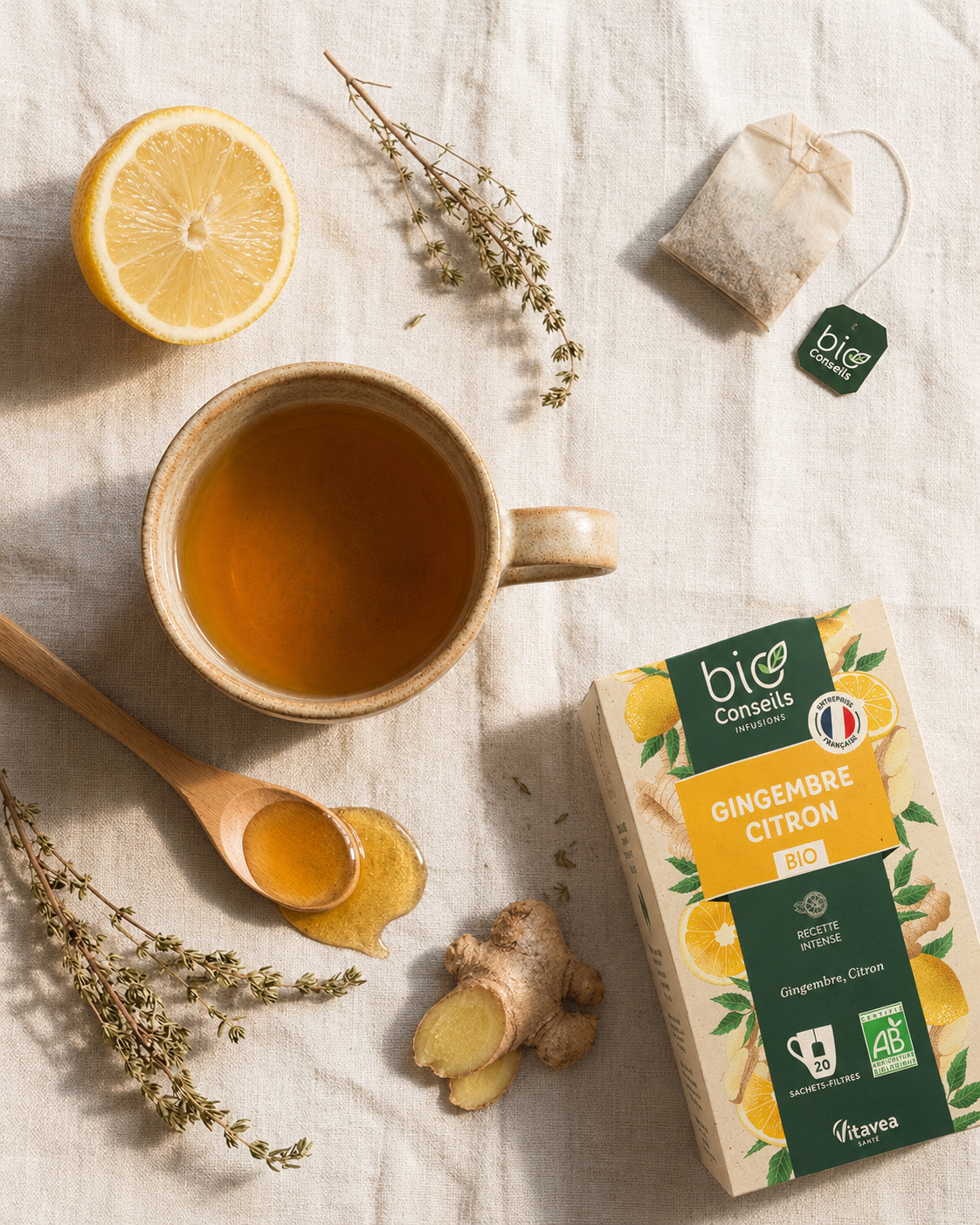 BioConseils, infusion gingembre-citron